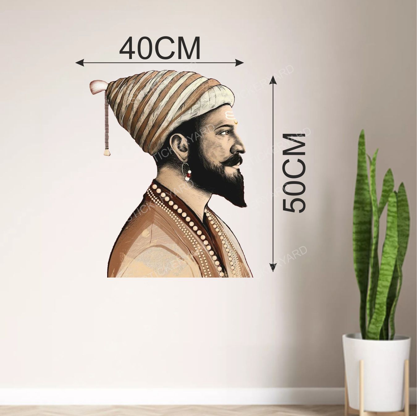 FramingoKart Pvc Vinyl Chhatrapati Shivaji Maharaj Self-Adhesive Wall Sticker for Home Decor/Decoration - Living Room, Bedroom, Kids Room (Multicolor,Size 40X50CM)
