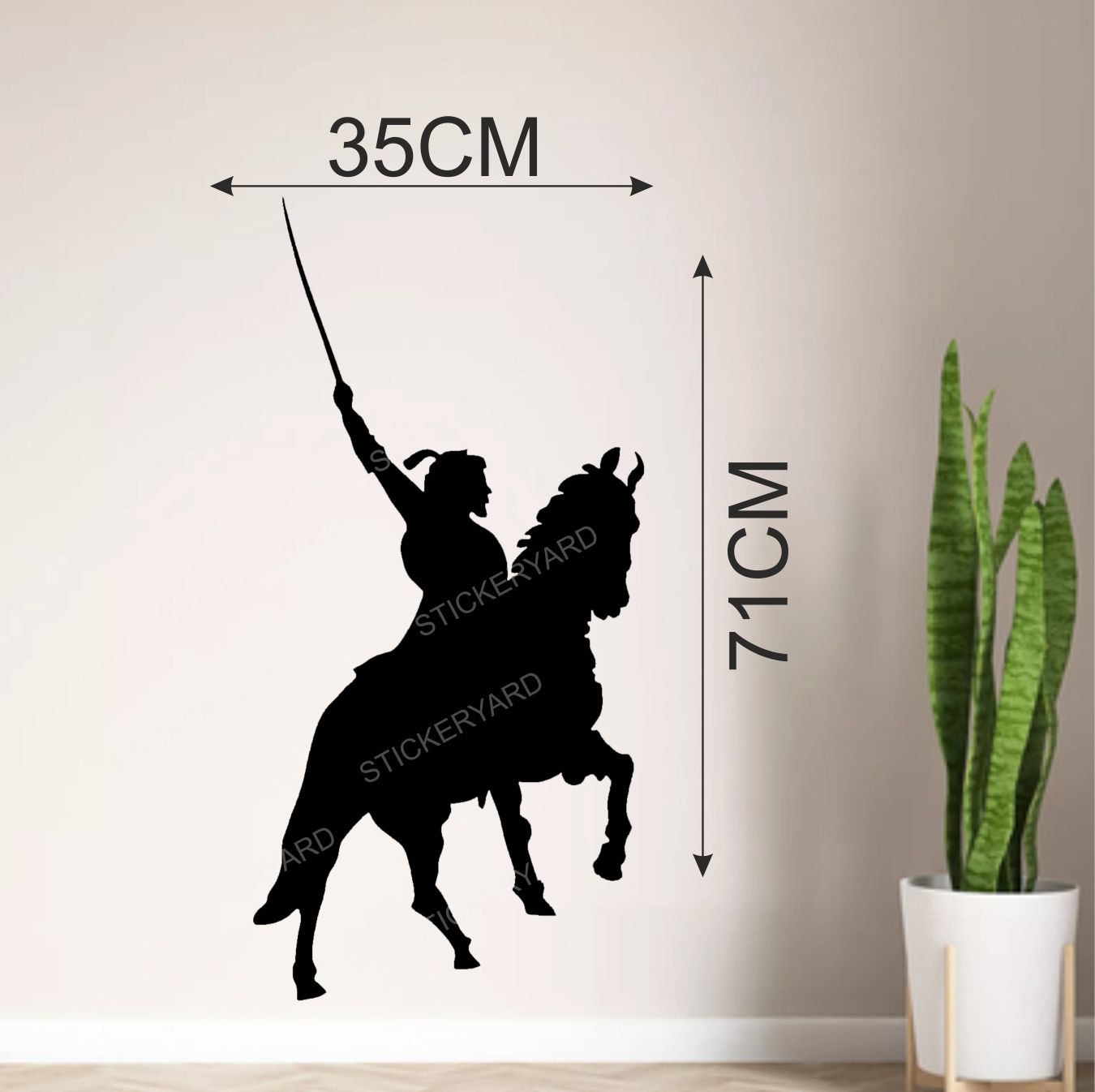 FramingoKart Pvc Vinyl Veer Shivaji  Self-Adhesive Wall Sticker for Home Decor/Decoration - Living Room, Bedroom, Kids Room (Multicolor,Size 35X71CM)