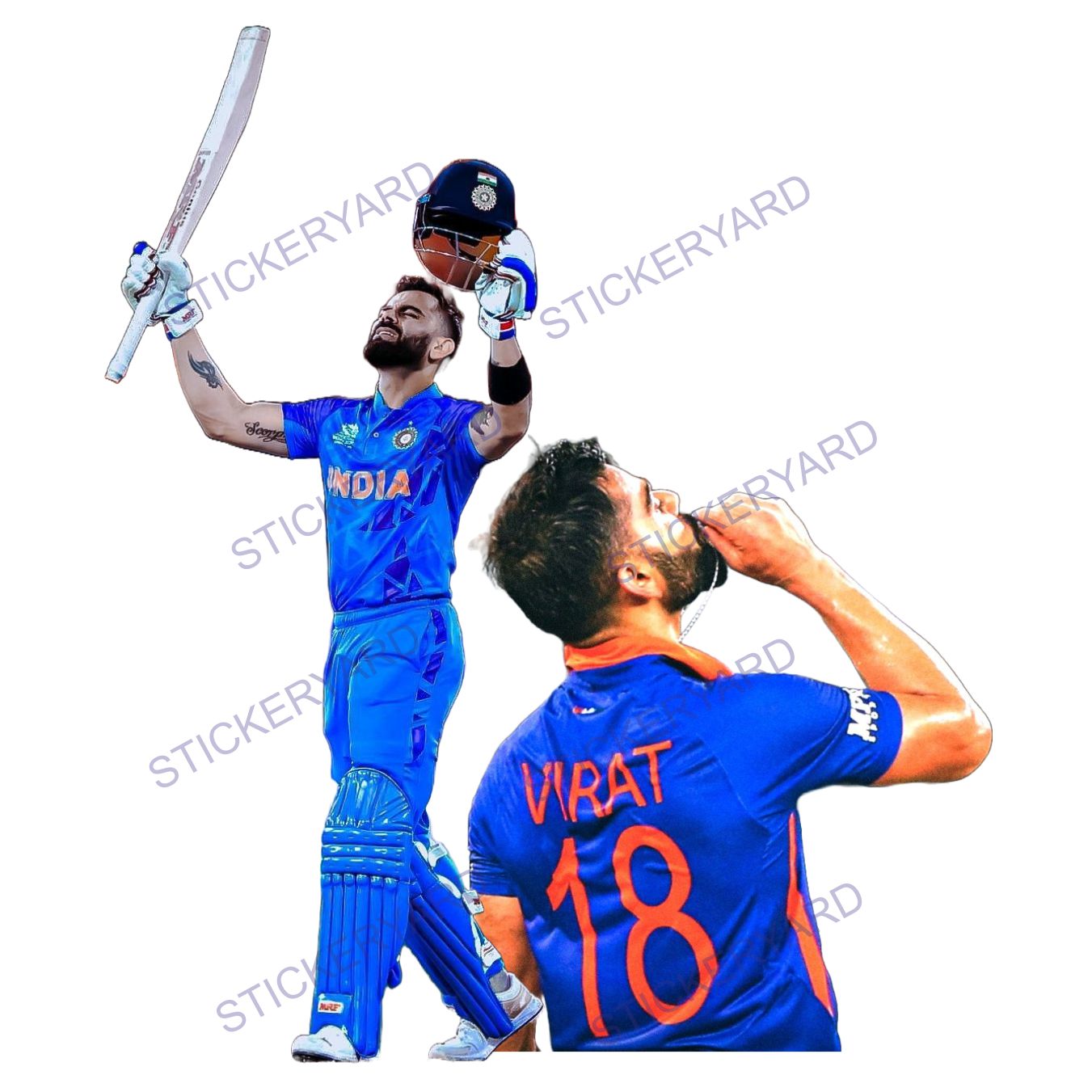 FramingoKart   Pvc Vinyl Virat Kohli Signs Self-Adhesive Wall Sticker for Home Decor/Decoration - Living Room, Bedroom, Kids Room (Multicolor,Size 50X60CM)