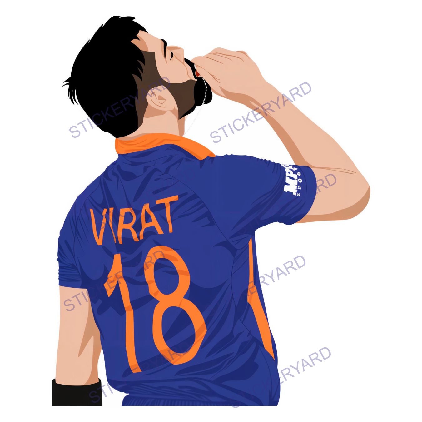 FramingoKart   Pvc Vinyl Virat Kohli Sign Art Self-Adhesive Wall Sticker for Home Decor/Decoration - Living Room, Bedroom, Kids Room (Multicolor,Size 40X50CM)