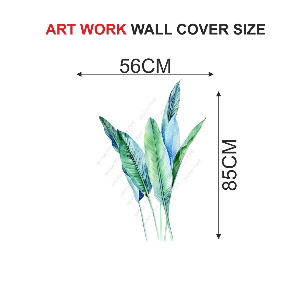FramingoKart Pvc Vinyl Green Leaves Self-Adhesive Wall Sticker for Home Decor/Decoration - Living Room, Bedroom, Kids Room (Multicolor,Size 56X85CM)