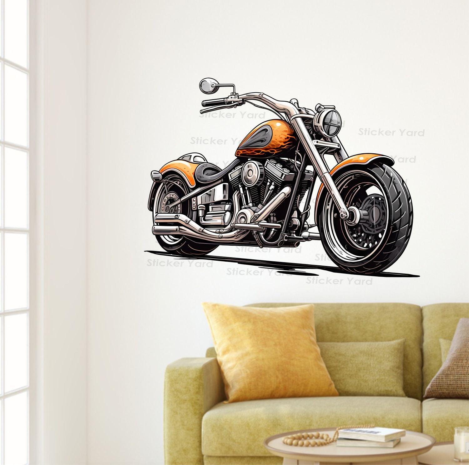 FramingoKart Pvc Vinyl Bike Decor Self-Adhesive Wall Sticker for Home Decor/Decoration - Living Room, Bedroom, Kids Room (Multicolor,Size 92X67CM)