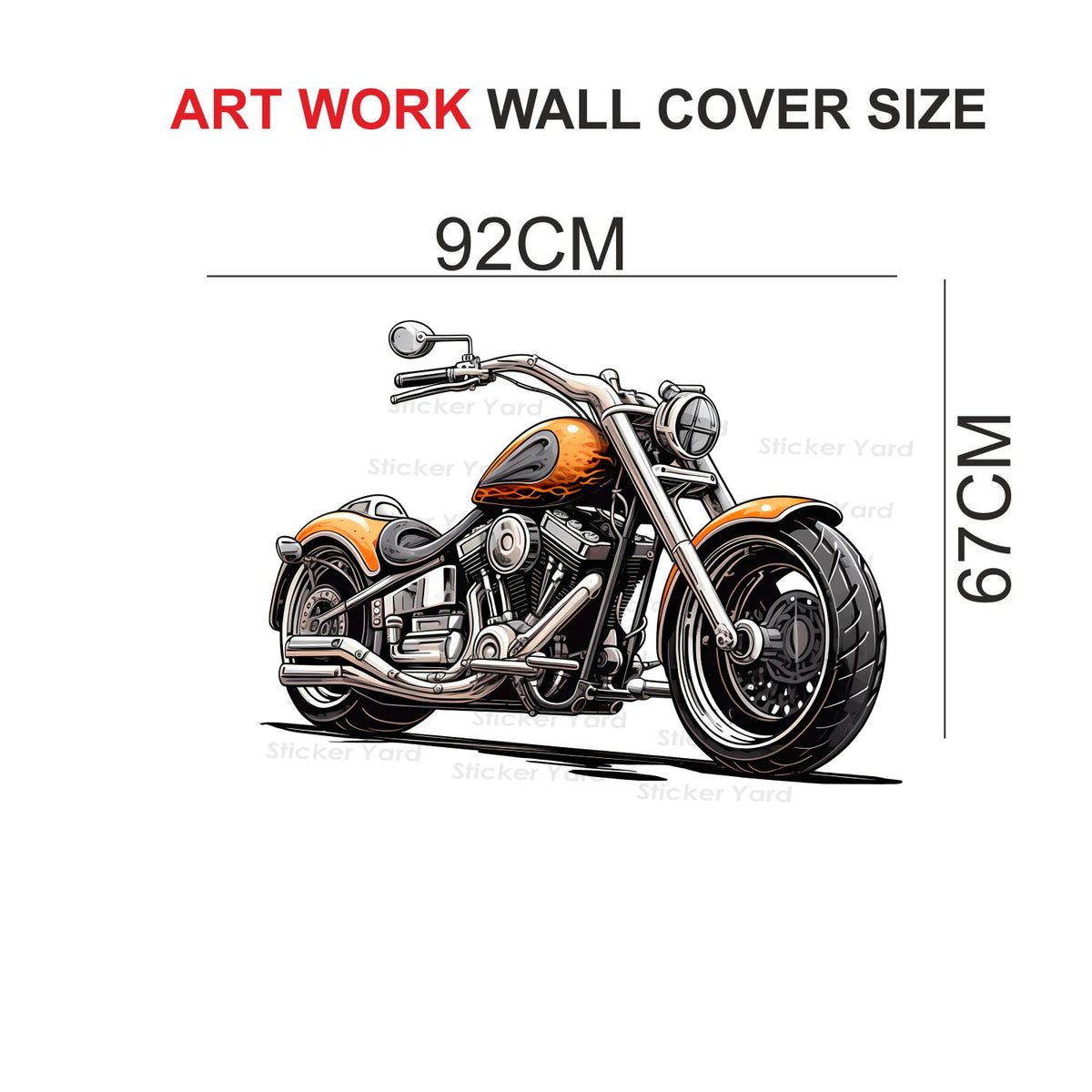 FramingoKart Pvc Vinyl Bike Decor Self-Adhesive Wall Sticker for Home Decor/Decoration - Living Room, Bedroom, Kids Room (Multicolor,Size 92X67CM)