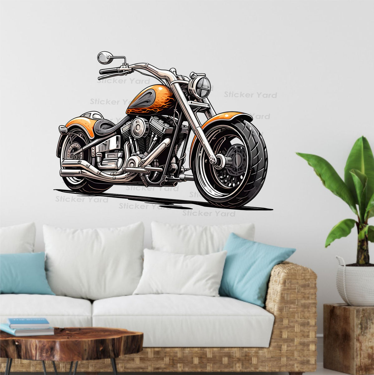 FramingoKart Pvc Vinyl Bike Decor Self-Adhesive Wall Sticker for Home Decor/Decoration - Living Room, Bedroom, Kids Room (Multicolor,Size 92X67CM)