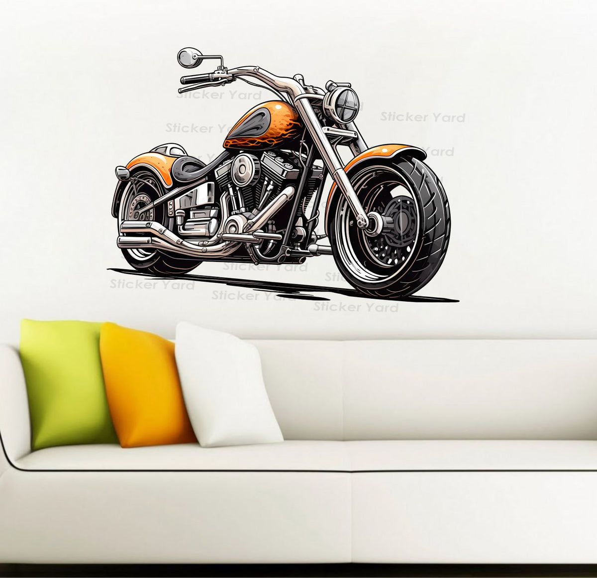 FramingoKart Pvc Vinyl Bike Decor Self-Adhesive Wall Sticker for Home Decor/Decoration - Living Room, Bedroom, Kids Room (Multicolor,Size 92X67CM)