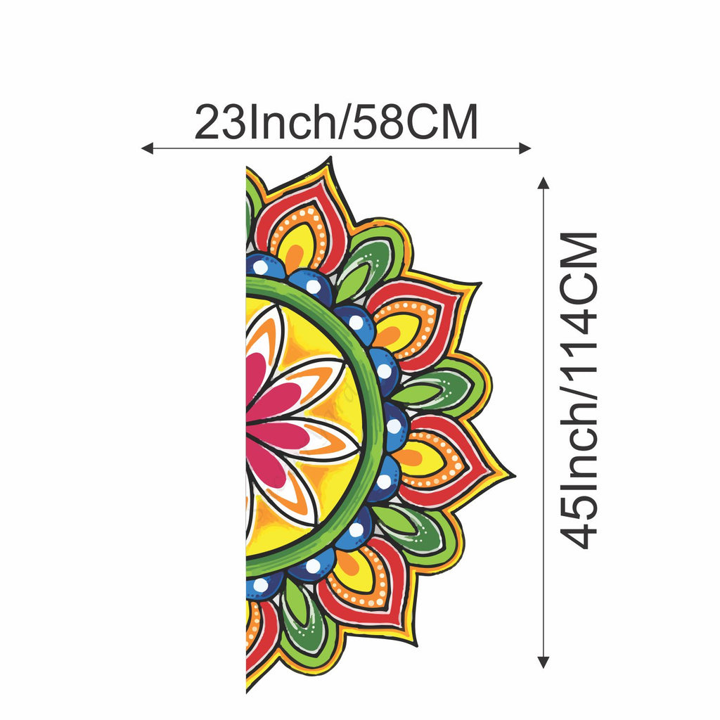 FramingoKart  PVC Vinyl   Mandala Pattern Wall Sticker Big Size Room Walls Home Decor  58cm Self Adhesive Sticker (multicolour,size-58x114cm)