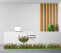 FramingoKart  PVC Vinyl Roses Grass Wall Sticker Big Size Room Walls Home Decor Self Adhesive Sticker (multicolour,size-152x13cm)