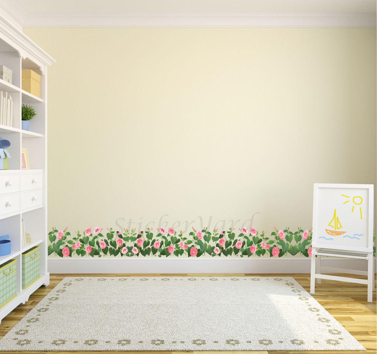FramingoKart  PVC Vinyl Flowers Grass Wall Sticker Big Size Room Walls Home Decor  Self Adhesive Sticker