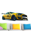 FramingoKart  PVC Vinyl Yellow Car Art Wall Sticker Big Size Room Walls Home Décor Self Adhesive Sticker