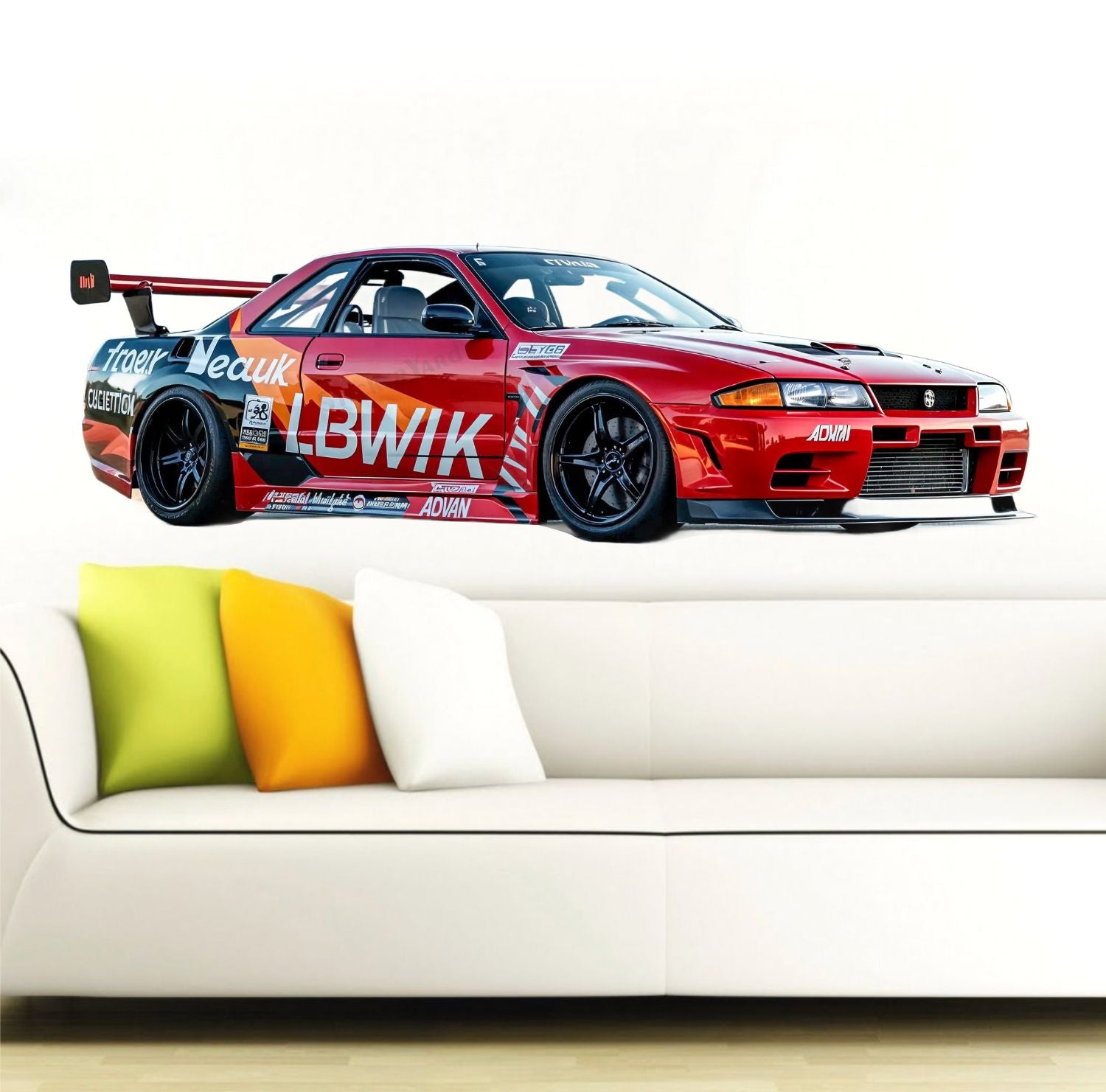 FramingoKart  PVC Vinyl Sports Car Design Wall Sticker Big Size Room Walls Home Décor Self Adhesive Sticker
