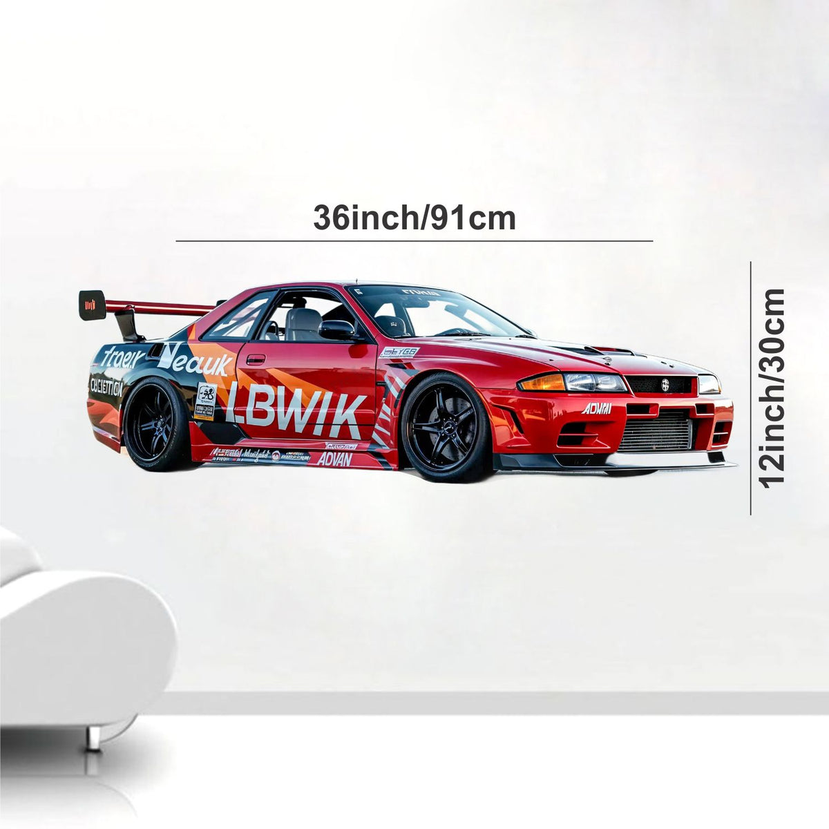 FramingoKart  PVC Vinyl Sports Car Design Wall Sticker Big Size Room Walls Home Décor Self Adhesive Sticker