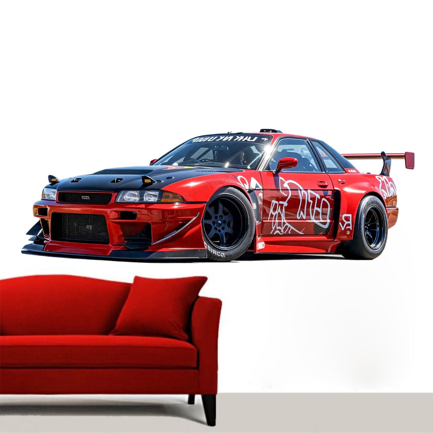 FramingoKart  PVC Vinyl Sports Car Art Design Wall Sticker Big Size Room Walls Home Décor Self Adhesive Sticker