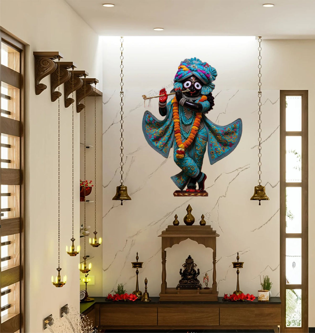 FramingoKart  PVC Vinyl Lord Jagannath Flute  Wall Sticker Big Size Room Walls Home Décor Self Adhesive Sticker