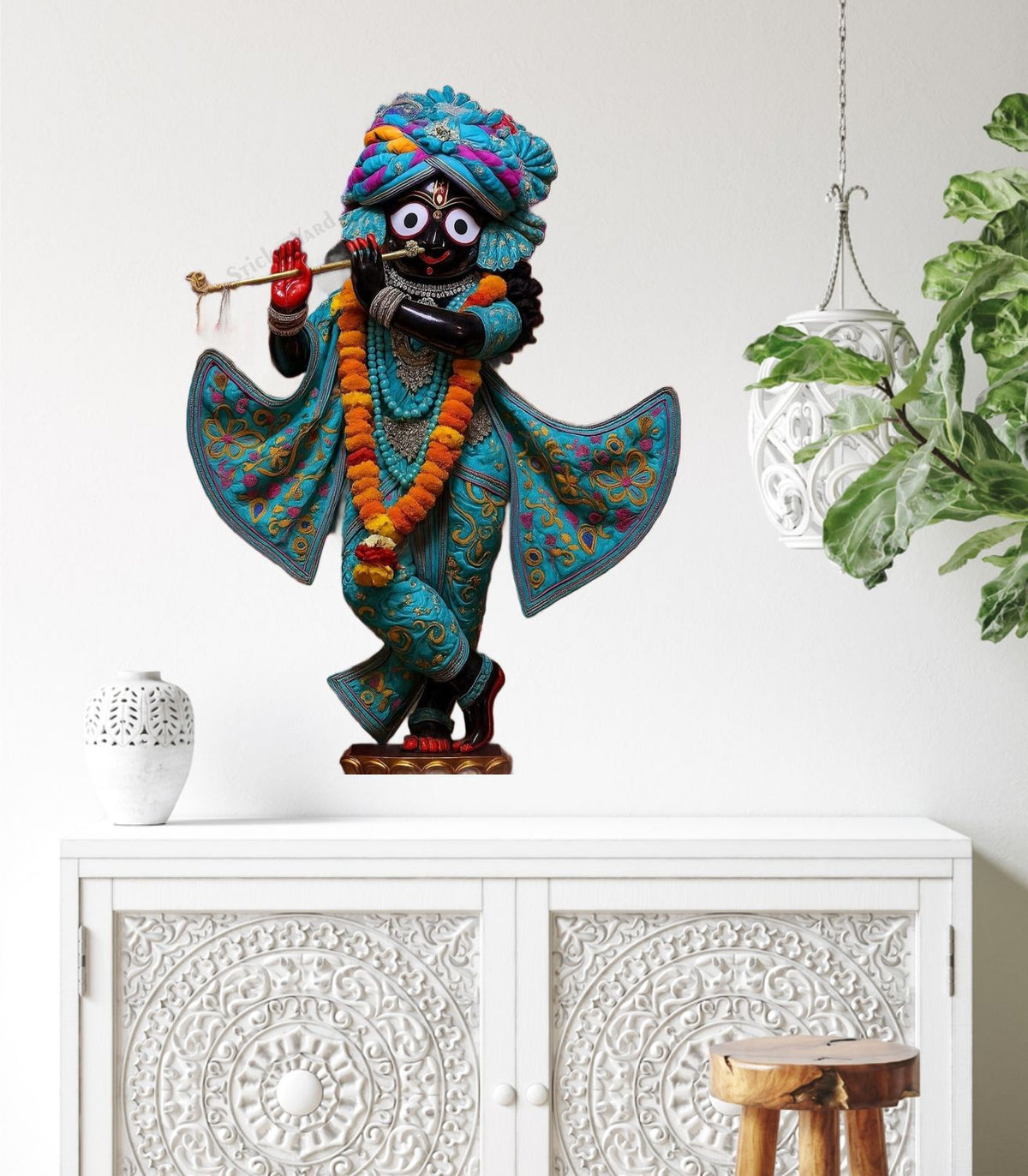 FramingoKart  PVC Vinyl Lord Jagannath Flute  Wall Sticker Big Size Room Walls Home Décor Self Adhesive Sticker