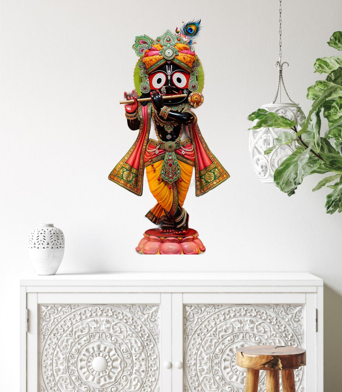 FramingoKart  PVC Vinyl Cute Bal Jagannath Ji Wall Sticker Big Size Room Walls Home Décor Self Adhesive Sticker