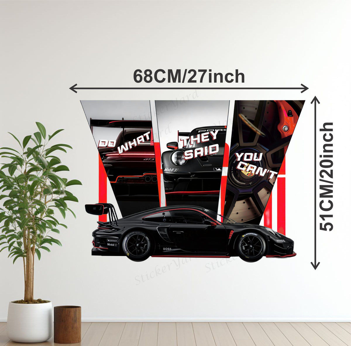 FramingoKart  PVC Vinyl Motivational Car Quote Racing Car Wall Sticker Big size sticker Self Adhesive Sticker