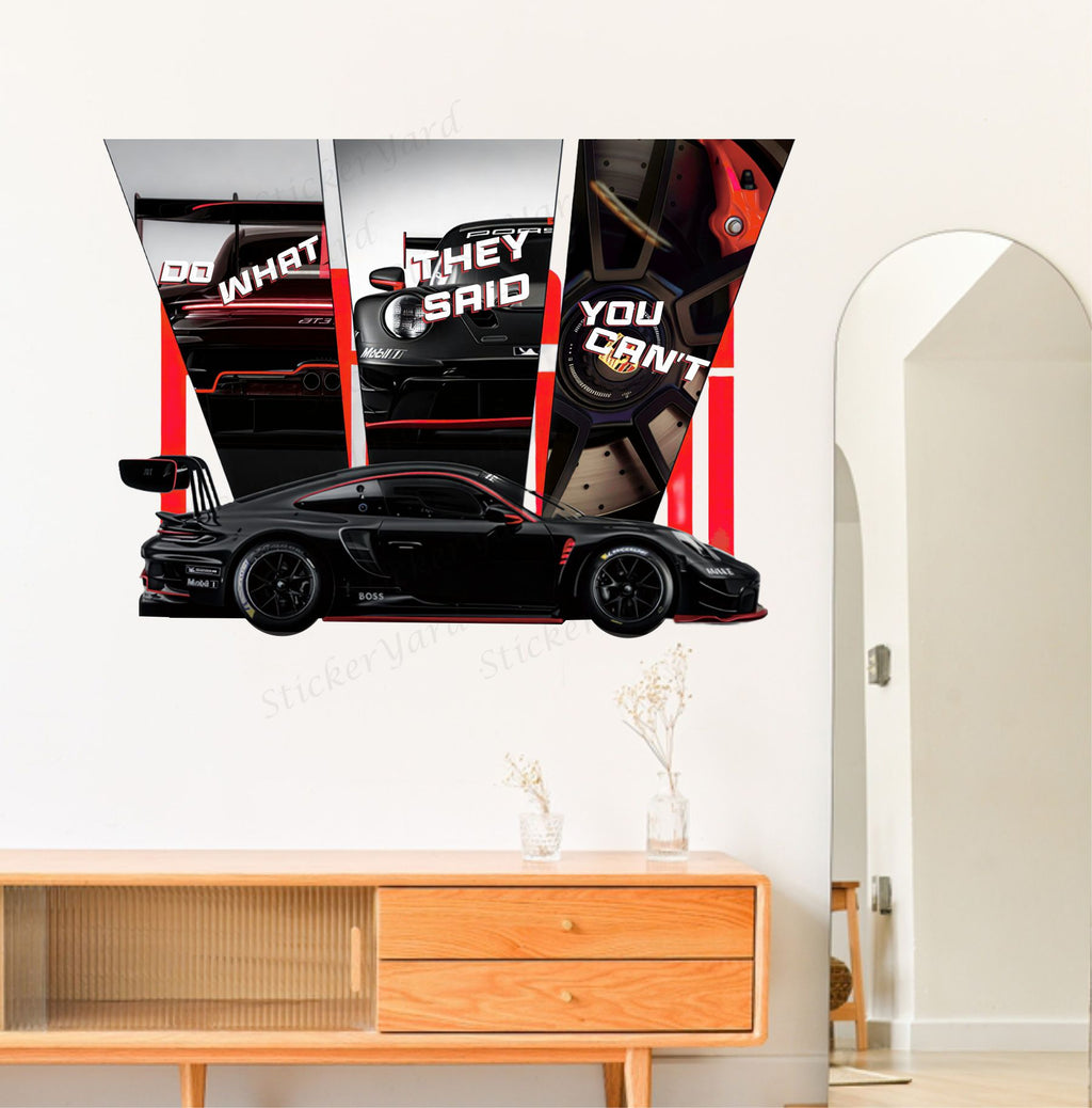 FramingoKart  PVC Vinyl Motivational Car Quote Racing Car Wall Sticker Big size sticker Self Adhesive Sticker