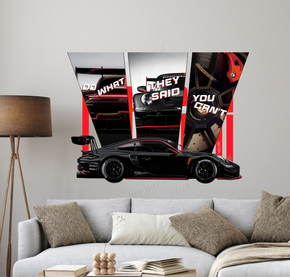 FramingoKart  PVC Vinyl Motivational Car Quote Racing Car Wall Sticker Big size sticker Self Adhesive Sticker