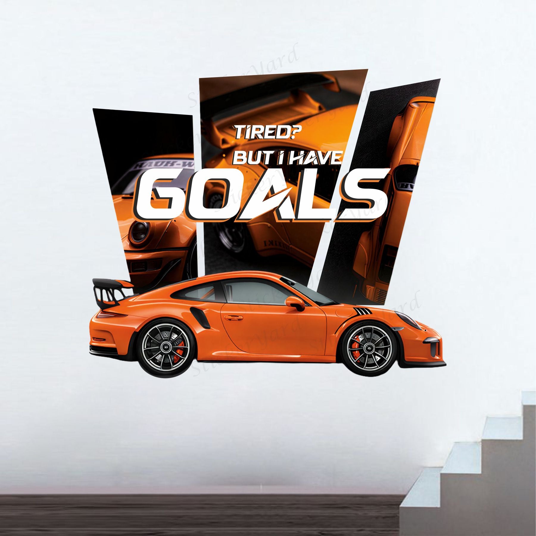 FramingoKart  PVC Vinyl Motivational Car Goals Quote Racing Car Wall Sticker Big size sticker Self Adhesive Sticker