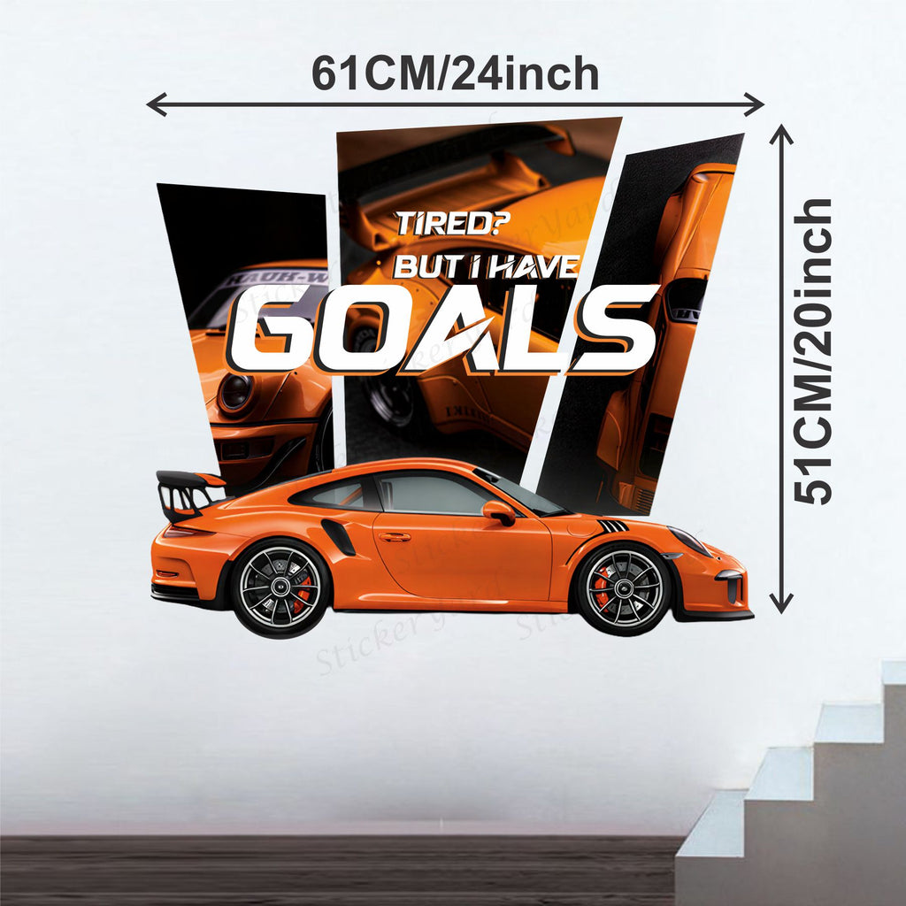FramingoKart  PVC Vinyl Motivational Car Goals Quote Racing Car Wall Sticker Big size sticker Self Adhesive Sticker