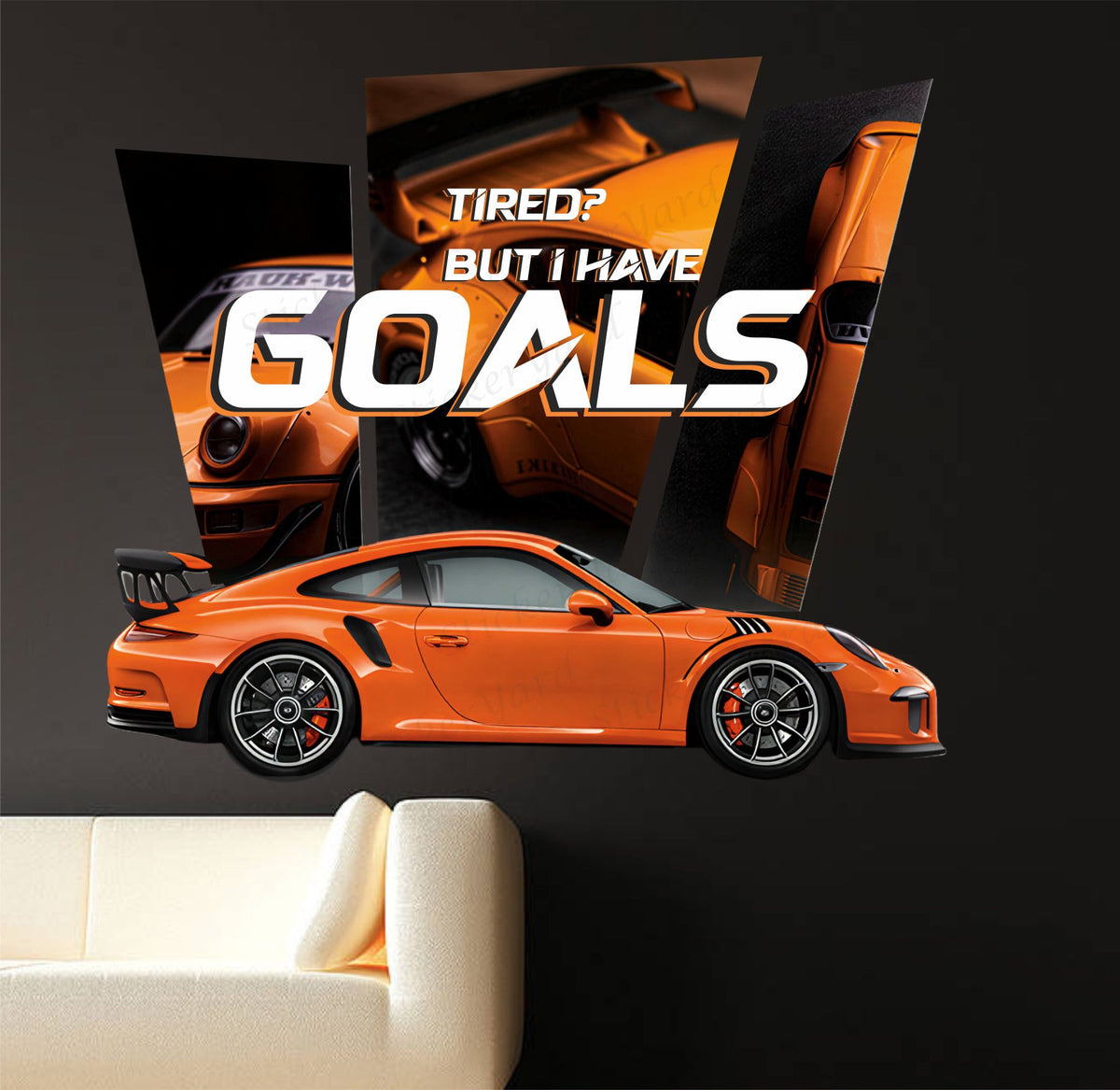 FramingoKart  PVC Vinyl Motivational Car Goals Quote Racing Car Wall Sticker Big size sticker Self Adhesive Sticker
