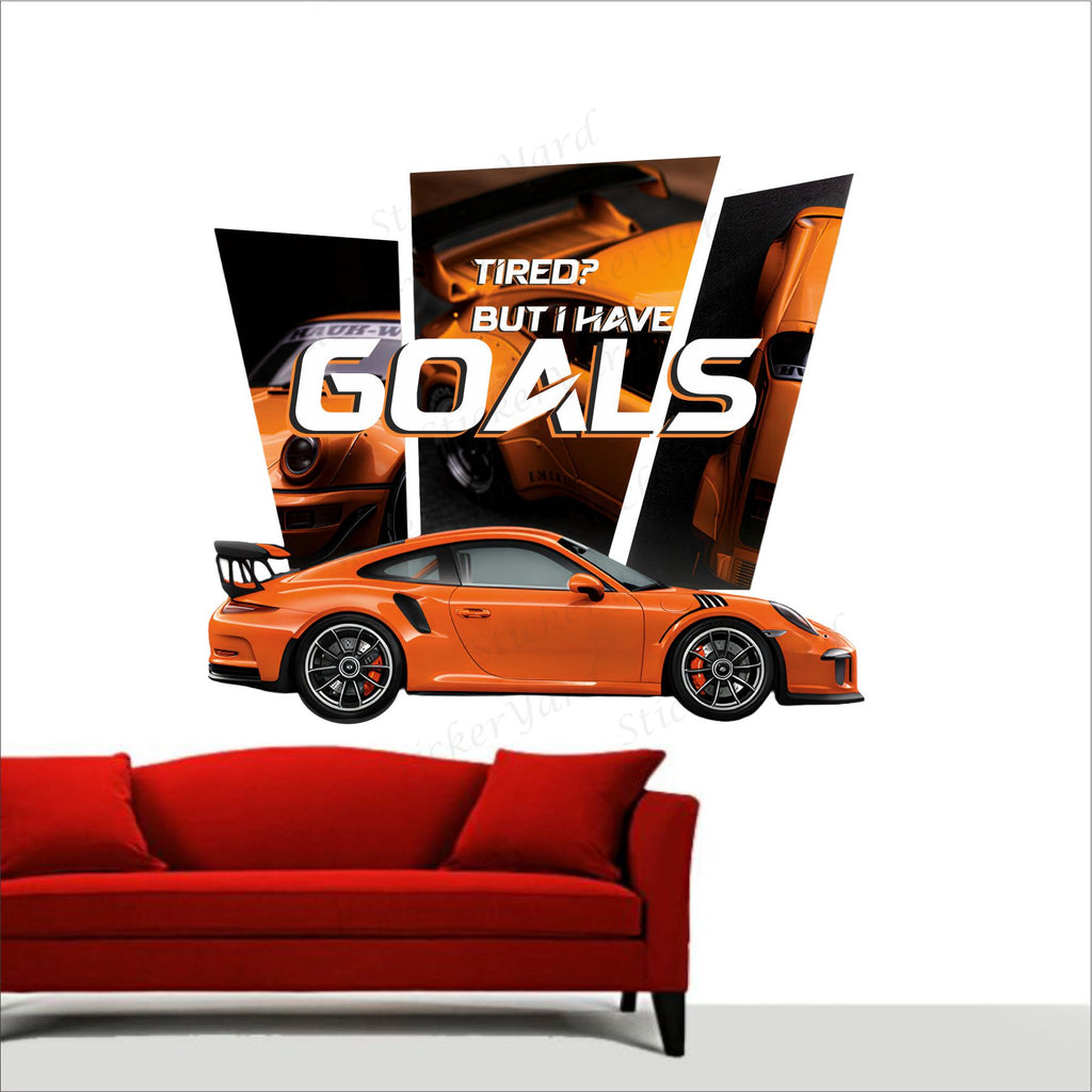FramingoKart  PVC Vinyl Motivational Car Goals Quote Racing Car Wall Sticker Big size sticker Self Adhesive Sticker