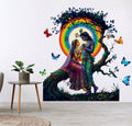 FramingoKart Radha Krishna On Tree Art Decal Wall Stickers For Home,Kids,Bedroom,Living,Kitchen,Office Multicolor Vinyl Size- 66X68CM