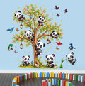 FramingoKart Kids Panda On Tree And Baby Art Decal Wall Stickers For Home,Kids,Bedroom,Living,Kitchen,Office Multicolor Vinyl Size- 68X68CM