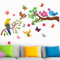 FramingoKart Birds Branch Art Decal Wall Stickers For Home,Kids,Bedroom,Living,Kitchen,Office Multicolor Vinyl Size- 91X91CM