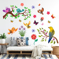 FramingoKart Birds On Branch Art Decal Wall Stickers For Home,Kids,Bedroom,Living,Kitchen,Office Multicolor Vinyl Size- 91X91CM