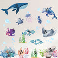 FramingoKart Fishes & Sea Creatures Art Decal Wall Stickers For Home,Kids,Bedroom,Living,Kitchen,Office Multicolor Vinyl Size- 91X91CM