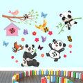 FramingoKart Cute Pandas And Branch Art Decal Wall Stickers For Home,Kids,Bedroom,Living,Kitchen,Office Multicolor Vinyl Size- 91X91CM
